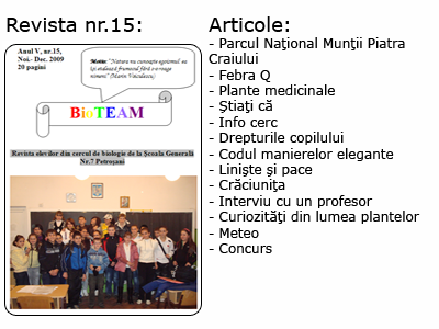Revista nr 15 BioTEAM Petrosani