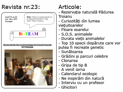 Revista nr 23 BioTEAM Petrosani