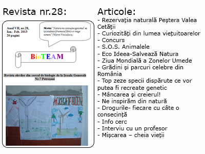 Revista nr 28 BioTEAM Petrosani