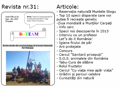 Revista nr 31 BioTEAM Petrosani