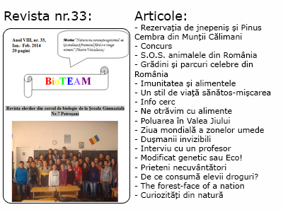 Revista nr 33 BioTEAM Petrosani