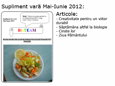 Supliment revista BioTEAM Petrosani